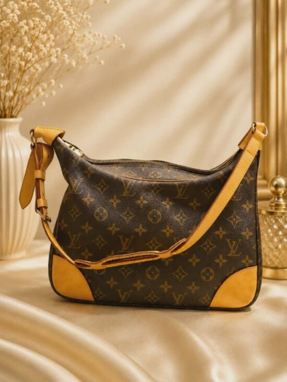 Authentic Louis Vuitton Boulogne 30 Monogram Canvas Shoulder Bag